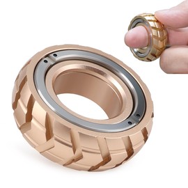 Fidget Slider Fidget Toy Ring Toy Killing Time Stress Relief Adult Desk Toy Gift Stress Relief Christmas Present Aluminum Gold (Gold)