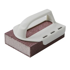 LALAFINA 3pcs Ergonomic Handle Emery Sponge Scrubbers Dish Washing Sponge Pad for Kitchen Strong Cleaning Power Grey