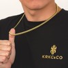 KRKC&CO Solid Diamond-Cut Cuban Link Chain Necklace, Real 14K Gold