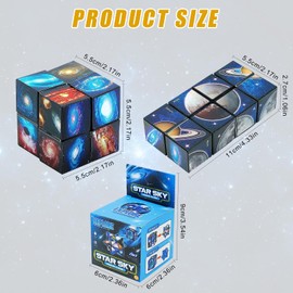 MisFun Rubik's Cube, Infinity Cube, Rubiks Cube, Shape Changing Rubik's Cube, 2 in 1 Star Clear Sky Magic Cube Infinity, Stress Relief Toy, 3D Puzzle Cube for Children and Adults