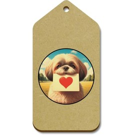 10 x Large 'Shih Tzu Love Note' Wooden Gift Tags (TG00139673)