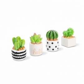 Mini Plants for Car Dashboard Decor, 4-Pack