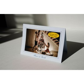 Photographer's Edge, Photo Insert Card, Peace on Earth, Holiday Cards, Pack of 10 Cards and Envelopes for 4x6 Photos - Premium Baby Blue Linen with Midnight Blue Ink