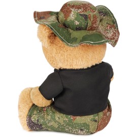 BRUBAKER Teddy Bear Angler with Fish and Fishing Hat - 10 inches (25 cm) Teddy Cuddly Toy - Gift for Anglers and Outdoor Enthusiasts - Plush Bear for Fishing Lovers - Light Brown Camouflage
