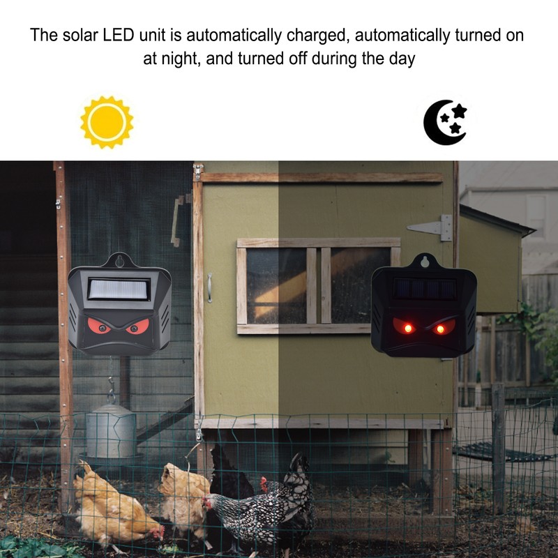 2pcs Animal Repeller Red LED Strobe Lights Waterproof Design Solar