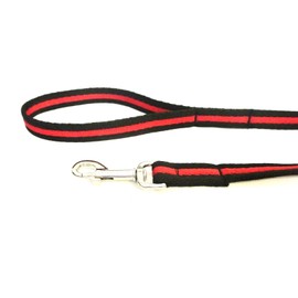 Short Dog Lead Walking Leash Training Close Control 45" 76" Long In 20mm Soft Air Webbing (Black/Red, 45" (1.1 Metres))