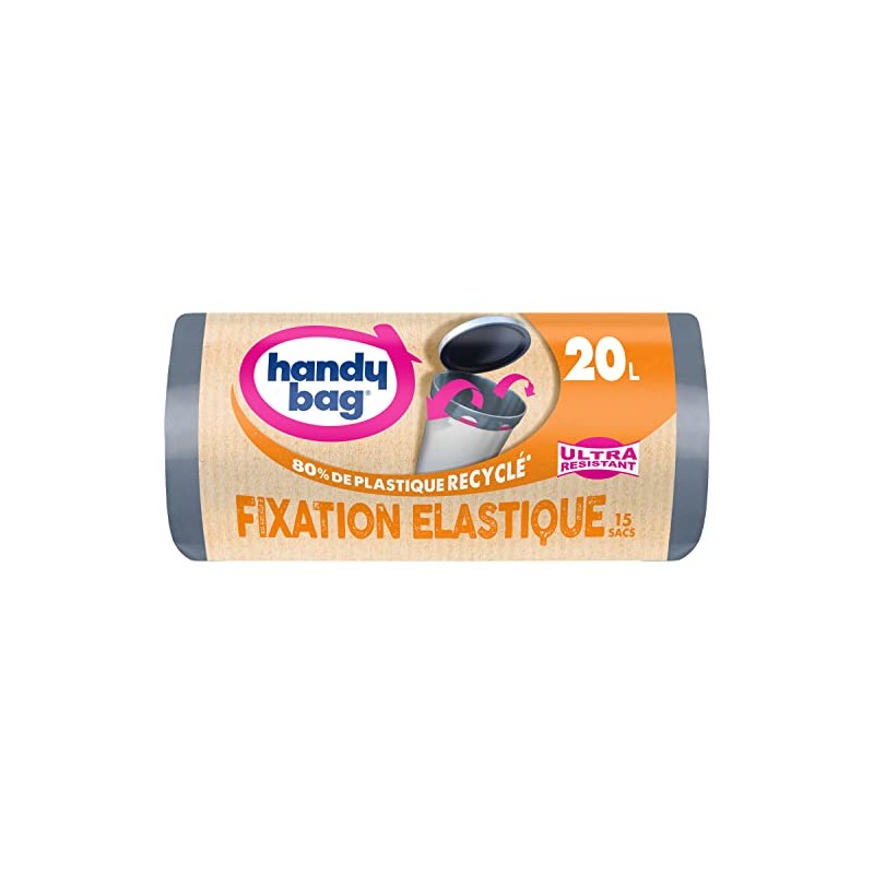 Handy Bag Bin Liners Pack of 15 20 Litre Elastic