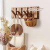 KYIAANY Wall Coat Rack for Entryway: Rustic Wooden Folding 8