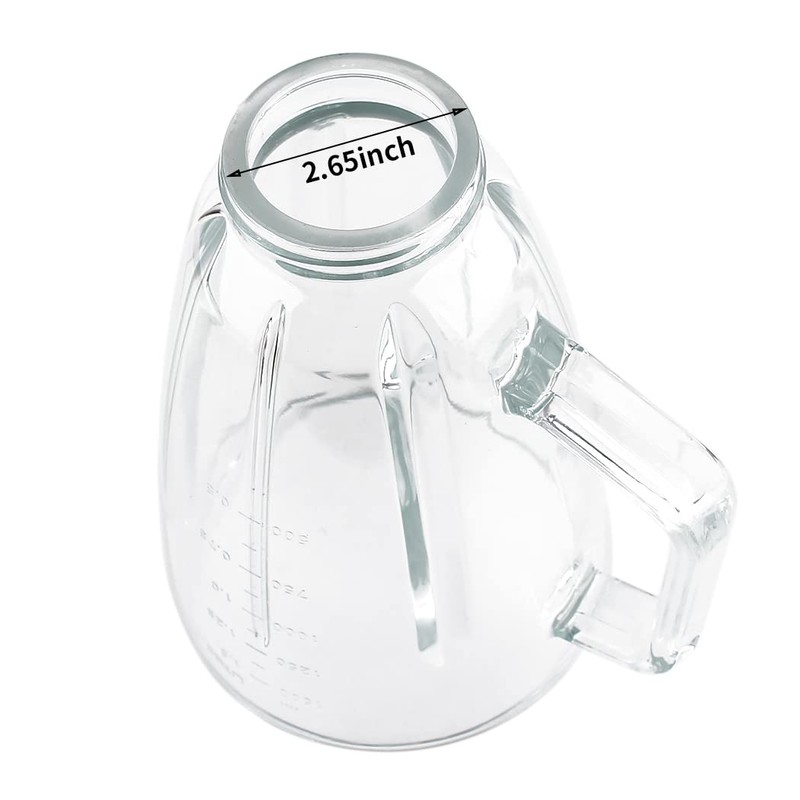 Replacement Parts 6-cups Glass Jar with Blade and Collar,Compatible with
