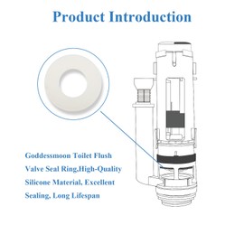 Goddessmoon Toilet Flush Valve Seal Rings, Silicone Toilet Tank Gasket Washer, Compatible with Kohler, Geberit, 2.5 x 2.5 x 0.1 Inches, Leak-Proof Design, WC Replacement and Repair Parts (6)