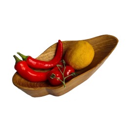 Windalf IROIZA Handmade Small Teak Wooden Bowl 18 cm Soap & Jewellery Bowl Coins & Keys Bohemian