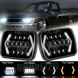 Unbranded Newest Pair 5x7" 7x6 LED Headlights Hi/Lo DRL For Toyota Pickup 82-95 For Tacoma