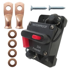 BUTITNOW 30AMP Waterproof Circuit Breaker for Boat Trolling Motor Marine ATV Vehicles Stereo Audio Electronic Battery System Inline Fuse with Manual Reset Switch 12V-48V DC