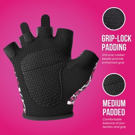 De los bienes que trafican rosa para mujer etiqueta 5297 Serie Diseño leopardo guantes para levantamiento de impresión (par)