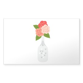 CafePress Flower Bouquet Crystal Vase Sticker Rectangle Bumper Sticker Car Decal