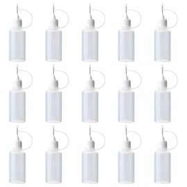 SYEYCW 15 Pcs Precision Tip Applicator Bottles, 10ml Quilling Needle Tip Oiler Bottle, White Glue Shaker, Plastic Liquid Dropper Filling Applicator, for DIY Craft, Acrylic Paint, Small Gluing Projects
