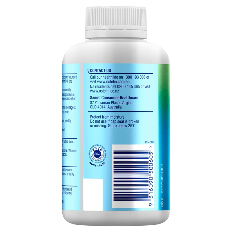 Ostelin Vitamin D Plus Calcium x 250 Tablets