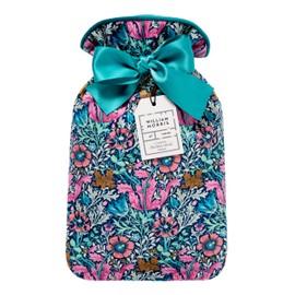 William Morris Hot Water Bottle 620ml Size, Velvet Soft Cover, Bedtime Warmth, Beauty Gift for Her, Travel Size and Vegan Friendly, at Home Beautiful Sleep Collection