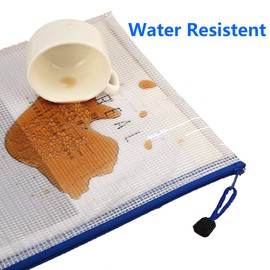 Pack of 16 A3 Document Folder, Zip Bag, Plastic, Waterproof Mesh Bag with Zip, Large Zip Pocket for Documents, Cosmetics, Travel (4 Colours)