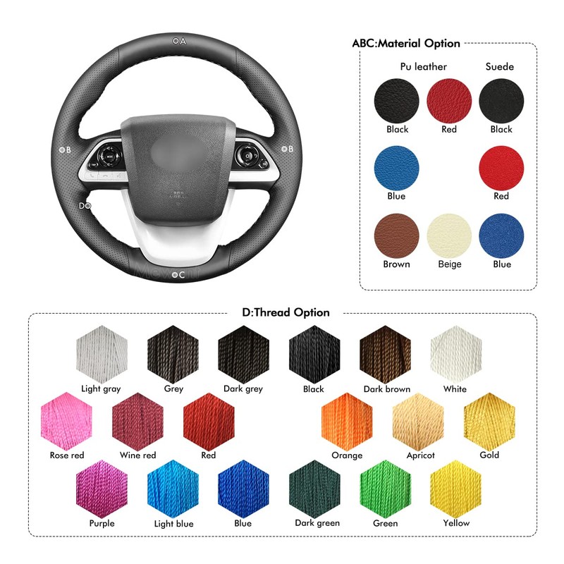 MEWANT for Prius Steering Wheel Steering Wrap for Toyota Prius