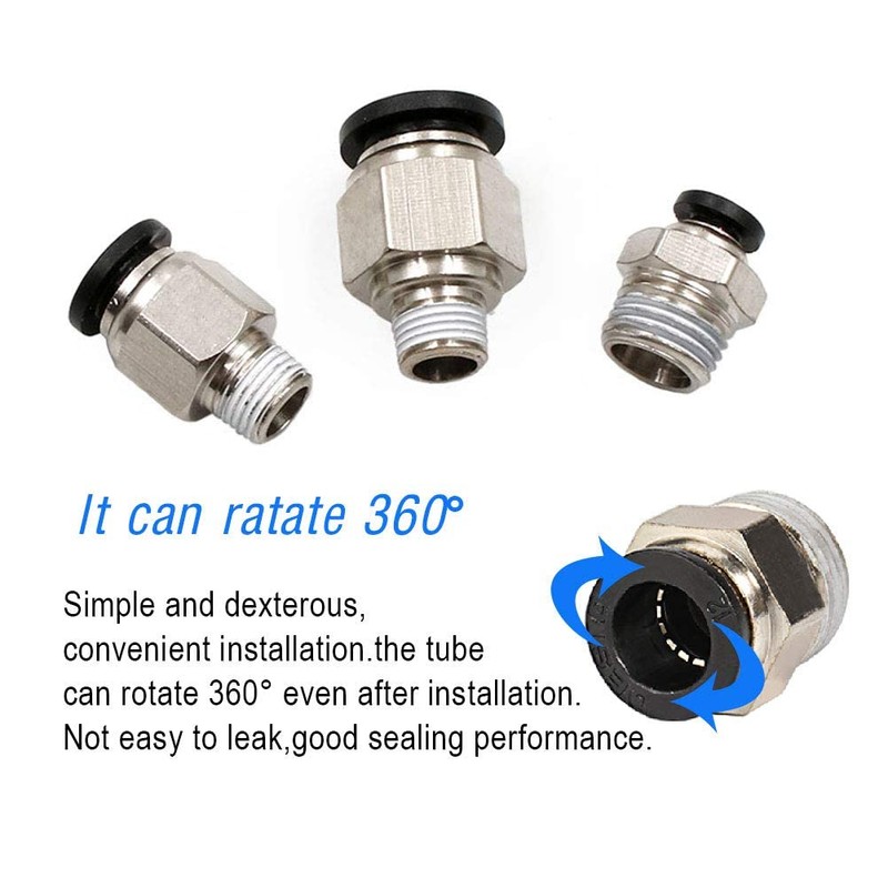 Beduan Push to Connect Fitting, 3/8" Tube OD x 1/4"