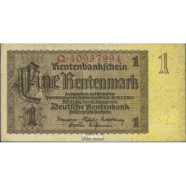 German Empire Printer Rosenbg: 166b, 8stellige Control Number 1937 1