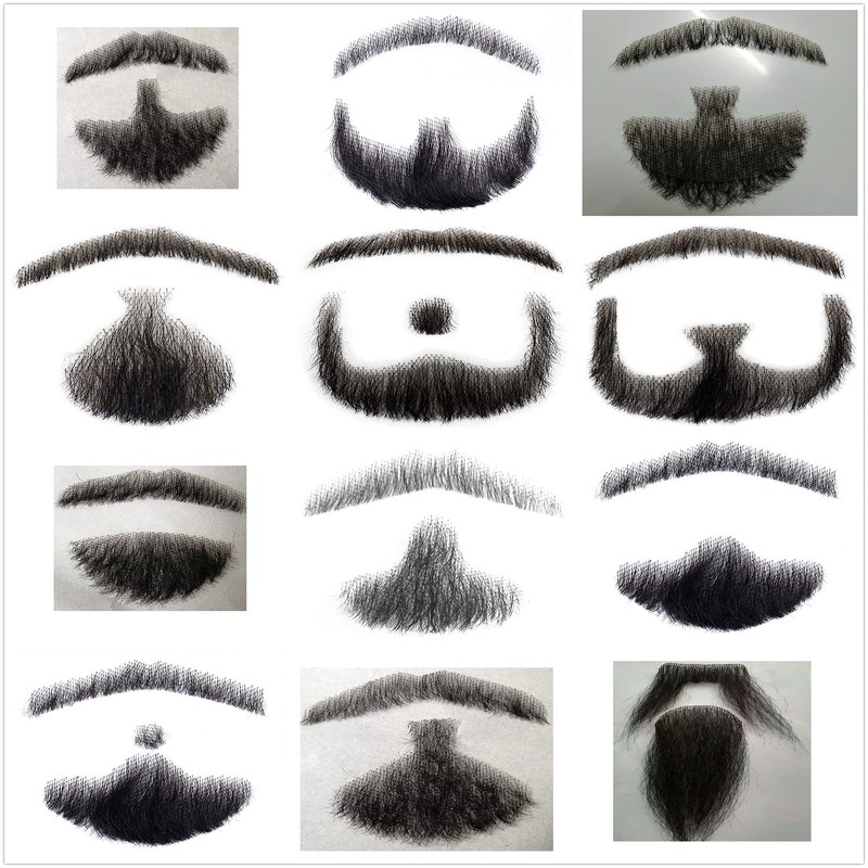 XUANHEFA Beard Moustache Human Hair Wig Handmade, Real Cosplay, 1