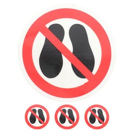 TEHAUX 4pcs Do Not Step Stickers, Round Do Not Step Here Label, No Stepping-on, Bright Color, 2.36 X 2.36 Inches, for Indoor Outdoor Use in Malls, Schools, Hospitals
