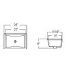 KINGSMAN 24 Inch Rectrangle Undermount Vitreous Ceramic Lavatory Vanity Bathroom