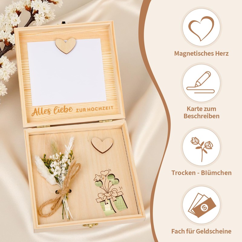 ALULU Regalo di denaro matrimonio - fieno bianco-verde