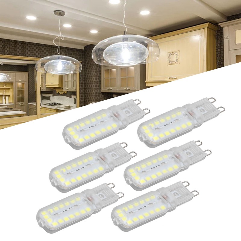 6pcs G9 LED Bulbs 7W Dimmable 360° Illumination Replacement Light