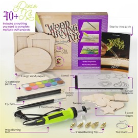 Beginners Wood Burning Kit for Kids and Teenage Boys & Girls Cool Gifts for Boy or Girl Craft Projects Birthday Gift Idea for Older Children Teen Woodburning DIY Hobby Kits Art Activities