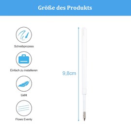 ENLACE Ballpoint Pen Refills Blue, Pack of 50 Ballpoint Pen Refills 1.0 mm, Plastic Ballpoint Pen Refills, Interchangeable Ballpoint Pen Refills for Office, Shop, School and Home Writing Colour