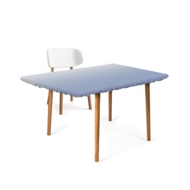 ARTSHOWING Blue and Gray Gradient Fitted Table Cover for 3 ft Rectangle Tables, Waterproof Elastic Vinyl Table Covers Outdoor Tablecloth for Picnic/Camping/Party 24x36inch, Ombre Gradient Art
