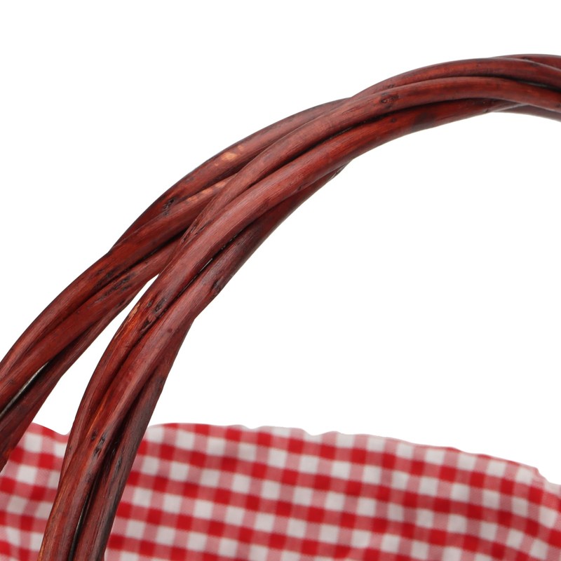 JOIKIT 2Pcs Brown Oval Traditional Wicker Shopping Storage Basket with