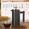 Meelio Small French Press Coffee Maker 600ml, Black Double-Wall Insulated