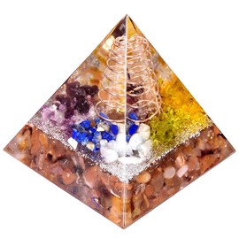 Nupuyai Crystal Pyramid Gemstone Healing Stone Energy Pyramids for Positive Energy Reiki Healing Meditation and House Feng Shui Decoration