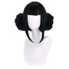 MAGQOO Black Wig with Buns Short Straight Bob Wig with
