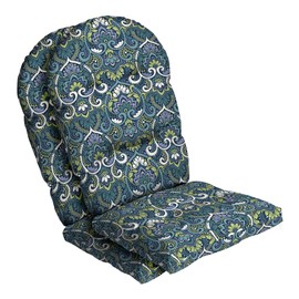 Arden Selections Outdoor Plush Modern Tufted Rocking Chair Cushion, Set of 2, 20 x 18, Water Repellent, Fade Resistant, Cushions for Adirondack and Rocking Chairs 20 x 18, Sapphire Aurora Blue Damask