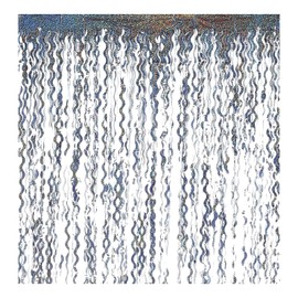 PATIKIL 4 Pack Party Backdrop Decoration, 1mx2m Tinsel Streamer Foil Fringe Curtain Streamers for Parties Backdrop Decoration Christmas Wedding Birthday Photo Booth, Silver