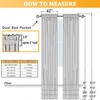 Gwine Charcoal Grey Sheer Kitchen Curtains 36 Inch Length, Light
