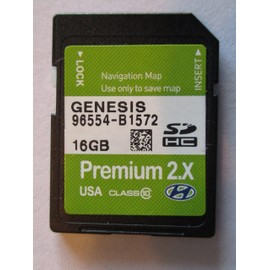 B1572 2014 2015 Hyundai Genesis Premium 2X Navigation MAP Sd Card,GPS Update, U.S.A 16 GB, OEM Part # 96554-B1572