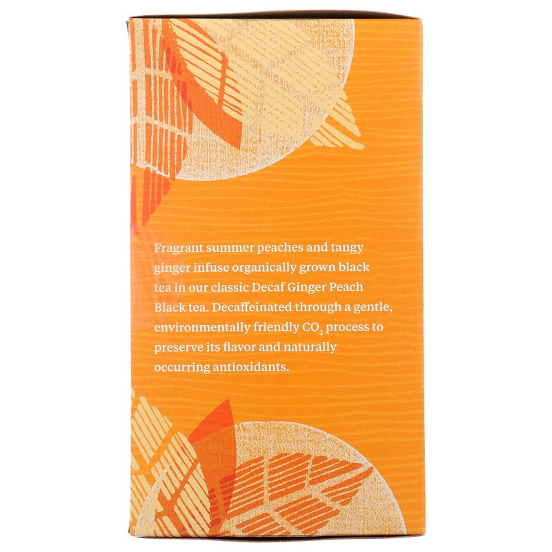 Allegro Tea, Organic Decaf Ginger Peach Black Tea Bags, 20