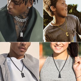 GOLDCHIC JEWELRY 18K Gold Plated G Initial Necklace, Hip Hop Men's Letter Necklace with Gifts Box