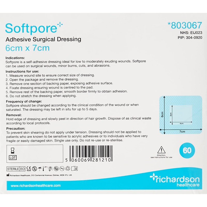 BIERDORF Softpore 803067 6cm x 7cm (Pack of 60)