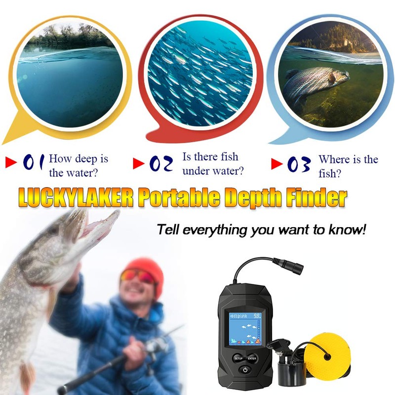LUCKYLAKER Water Boat Fish Finders Depth Portable Handheld Fish Finder