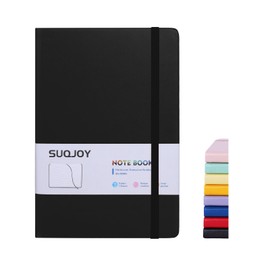Lined Journal Notebook for Women Men,5.5"x8.3",100 GSM Thick Paper, A5 Hardcover Leather Journaling Notebooks for Writing,Travel,Work & School,College Ruled Notebooks for Note Taking Diary (Black)