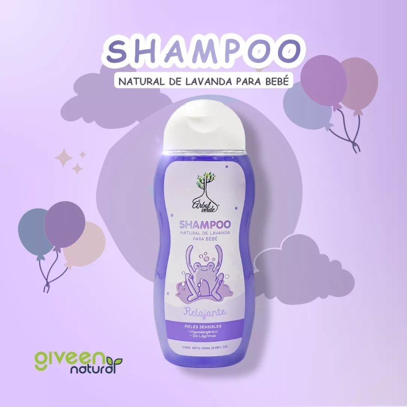 Árbol Verde Shampoo Natural Relajante Para Bebé Árbol Verde 250ml