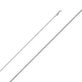 Wellingsale 14K Solid White Gold 1.2mm Open Wheat Chain with Lobster Claw Clasp - 20" Inches