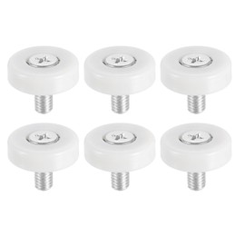 sourcing map 6 Pack Drawer Rollers, 22mm Plastic Drawer Pulley Sliding Positioning Rollers Slide Guide Bearing Small Pulleys for File Cabinet Slides, White